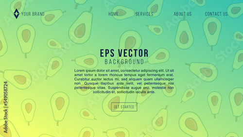 Avocado Web Design Background Lemonade EPS 10 Vector For Website, Landing Page, Home Page, Web Page, Web Template