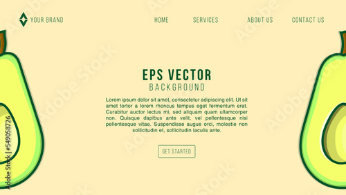 Avocado Web Design Background Lemonade EPS 10 Vector For Website, Landing Page, Home Page, Web Page, Web Template