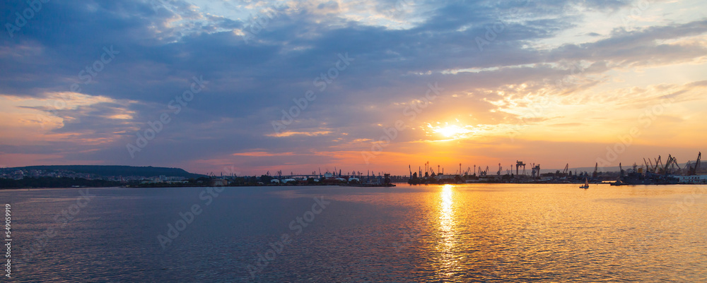 Varna port, Bulgaria. Panoramic landscape photo Varna port, Bulgaria. Panoramic landscape photo