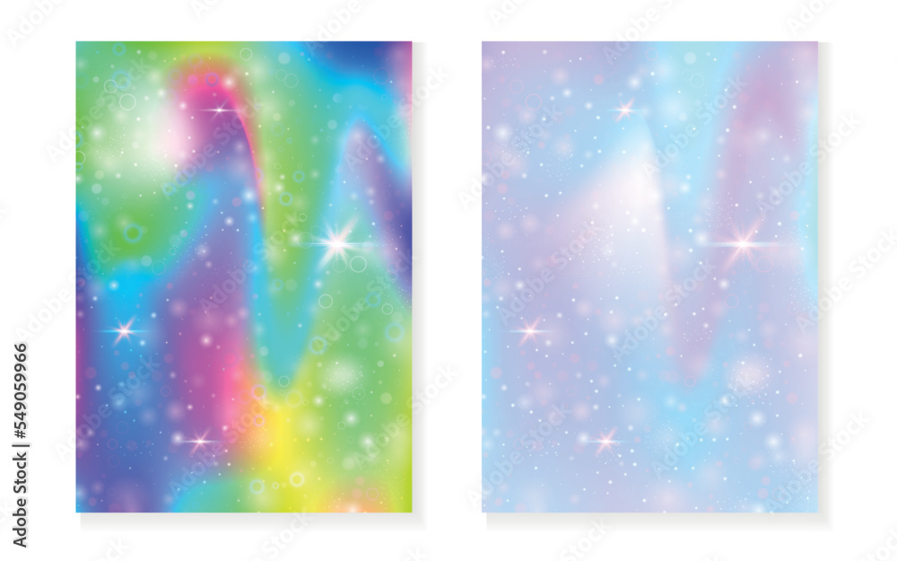Unicorn background with kawaii magic gradient. Princess rainbow hologram. Unicorn background with kawaii magic gradient. Princess rainbow hologram.