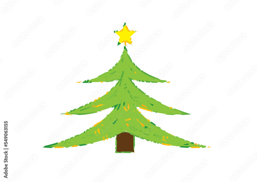 Green Christmas tree with no background