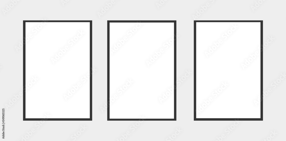 Set with photo frames with black rim Set with photo frames with black rim