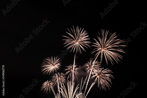 Colorful of fireworks for 4th July national holiday festival,independence day or New Year count down 2023 