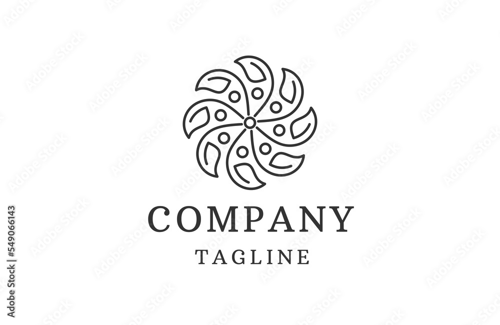 Nature boutique of leaf line logo icon design template Nature boutique of leaf line logo icon design template
