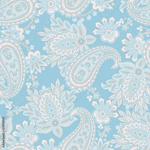 Paisley Floral oriental ethnic Pattern. Vector Damask seamless Ornament