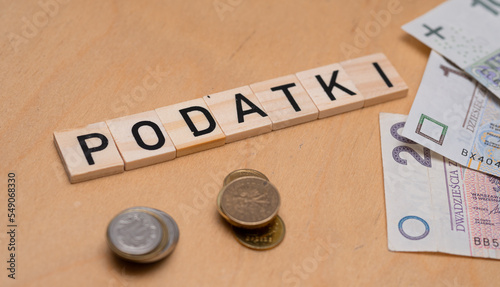 фотографія Inscription Podatki which means Taxes