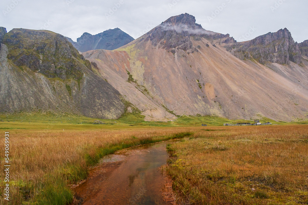 Landscape of the Viking Village of Srokksnes (Iceland)