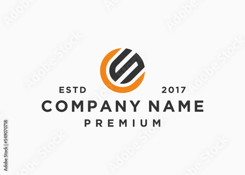 letter cs circle logo design vector illustration template