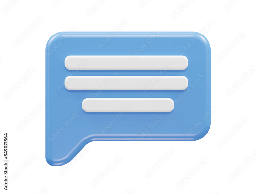 Message icon 3d render Message icon 3d render