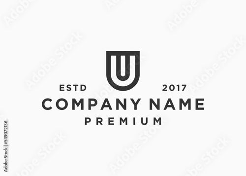 letter u logo design vector illustration template