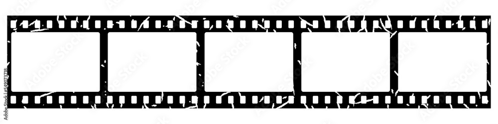 Filmstrip. Seamless film strips on isolated background. Vector blank photo frames. Vintage cinema and photo tape. Retro film strips. Vector EPS 10 - obrazy, fototapety, plakaty 