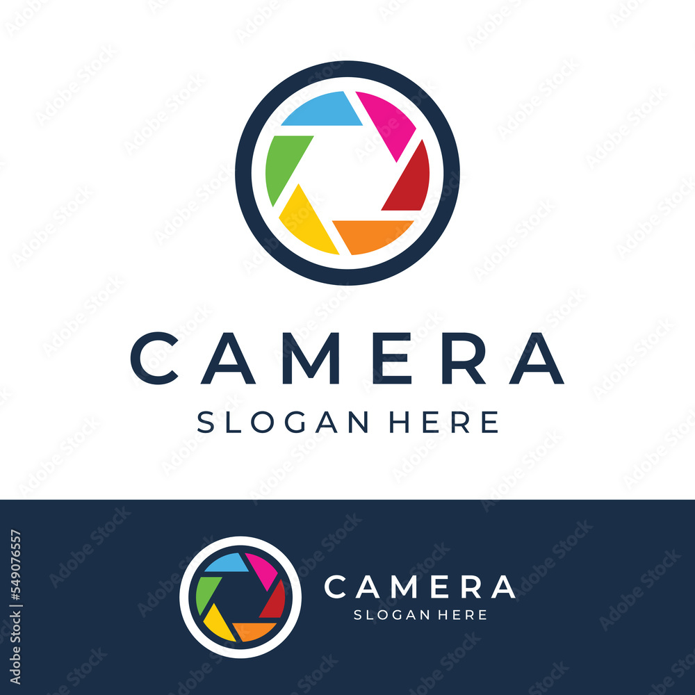 Photography camera logo, lens camera shutter, digital, line, professional, elegant and modern. Logo can be used for studio, photography and other businesses. Using vector illustration editing template Photography camera logo, lens camera shutter, digital, line, professional, elegant and modern. Logo can be used for studio, photography and other businesses. Using vector illustration editing template
