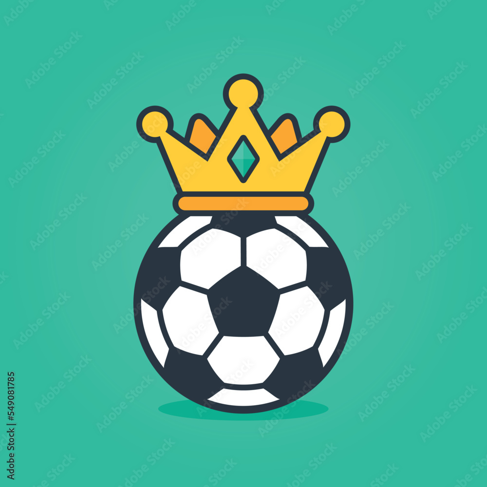 Soccer ball with golden crown vector illustration Stock Vector Adobe