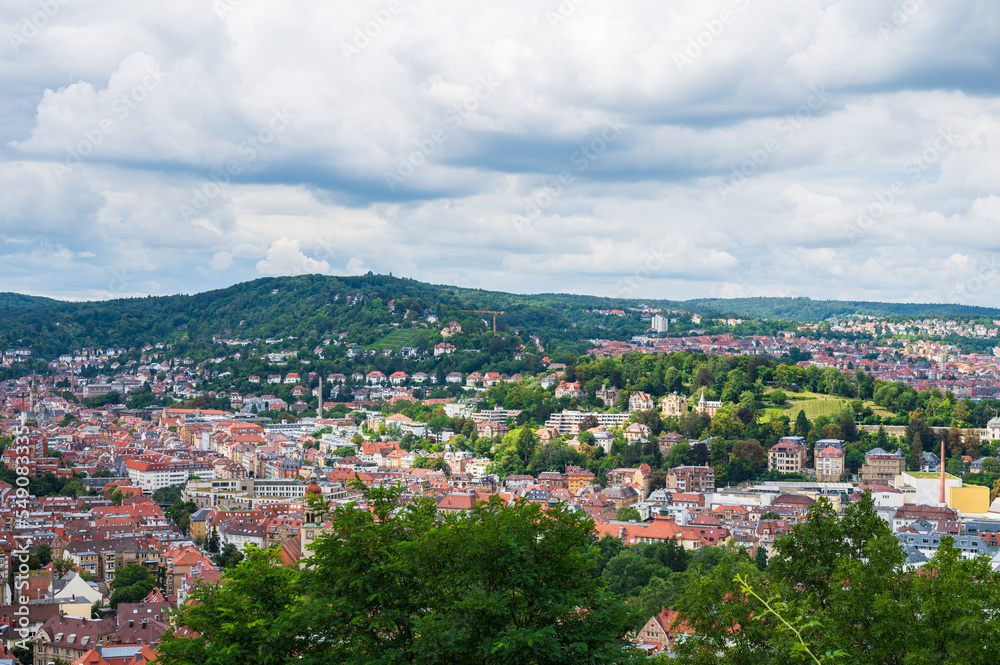 Blick auf die Karlshöhe und Monte Scherbelino im Stuttgarter Süden, Baden-Württemberg