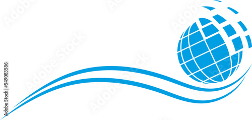 Erdball in blau, Erdball und Wellen, Technologie, Hintergrund