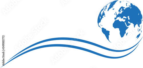 Erde in blau, Erdball, Wellen, Ökologie, Hintergrund