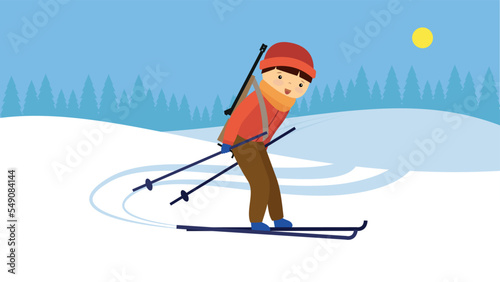 Biathlon, winter sports, biathlete on the track