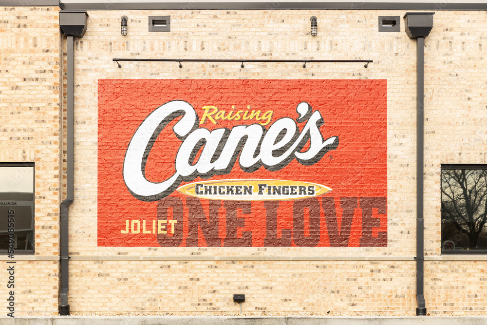 JOLIET, IL, USA NOVEMBER 24, 2022 Raising Cane's is an American fast