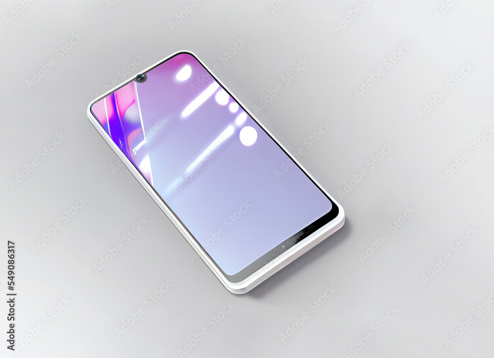generic mobile smartphone in white glossy material generic mobile smartphone in white glossy material