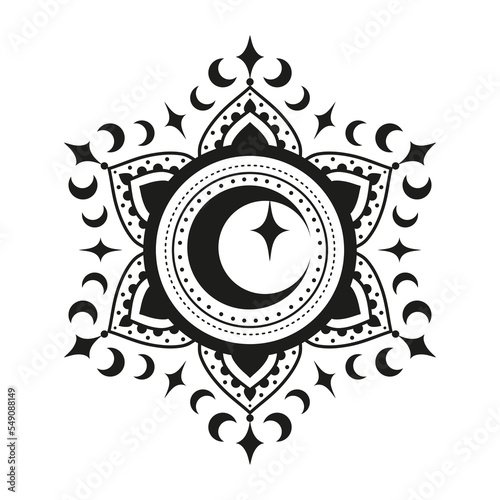 Magic Mushrooms sacred geometry. Vector illustration.
