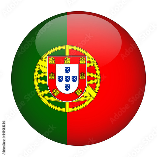 Portugal 3D Rounded Flag with Transparent Background 