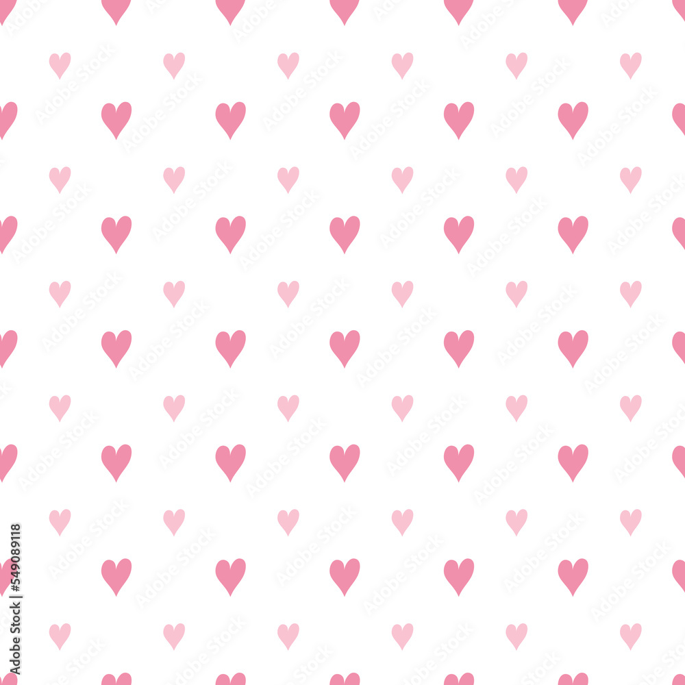 Cute seamless hand-drawn patterns. Stylish modern vector patterns with pink hearts. Funny Children's Repeating Pink Print