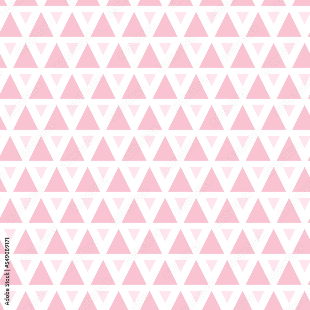 Cute seamless hand-drawn patterns. Stylish modern vector patterns with triangles of bright pink and light pink. Funny Children's Repeating Pink Print Cute seamless hand-drawn patterns. Stylish modern vector patterns with triangles of bright pink and light pink. Funny Children's Repeating Pink Print
