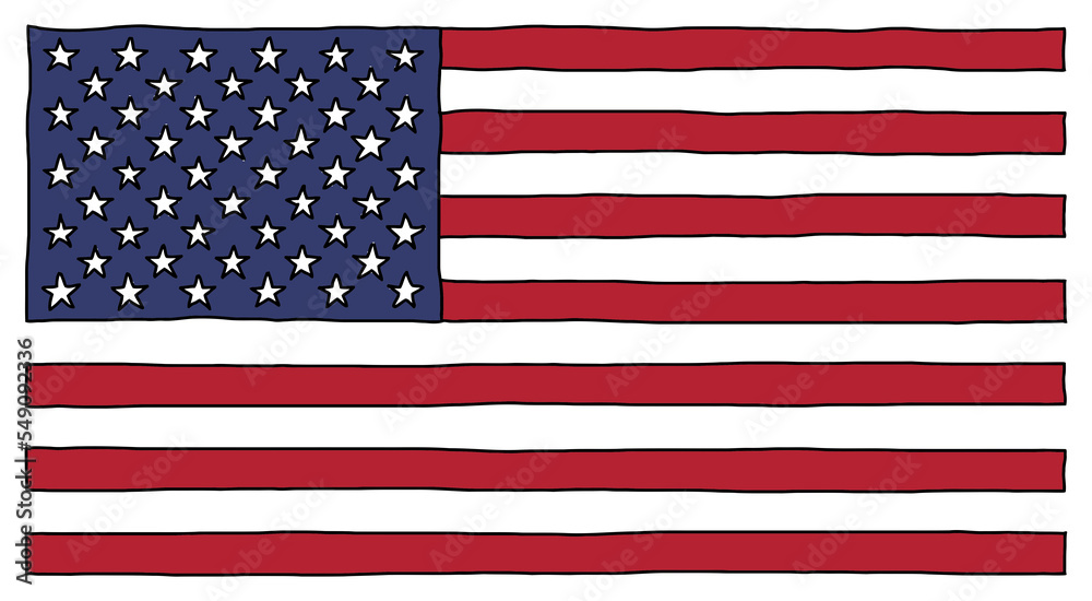 Obraz premium hand drawn usa flag transparent PNG