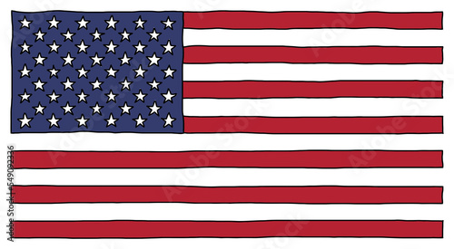 hand drawn usa flag transparent PNG