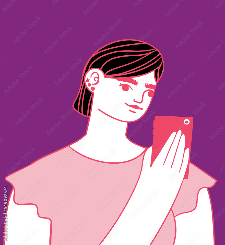 Persona no binaria haciendo ciber activismo con su celular Persona no binaria haciendo ciber activismo con su celular