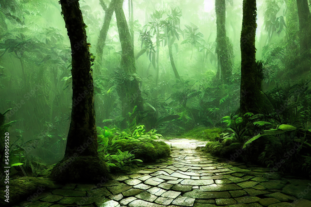 Obraz premium rain forest nature background 
