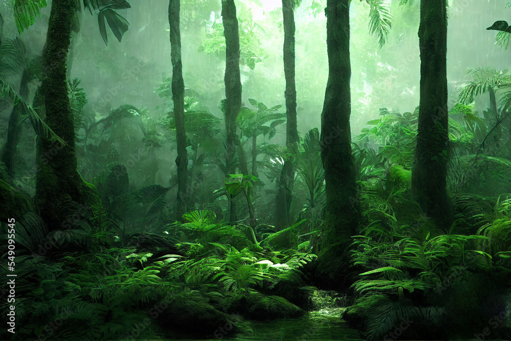 Obraz premium rain forest nature background 