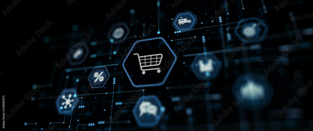 Online E-Commerce abstract business technology internet concept Online E-Commerce abstract business technology internet concept