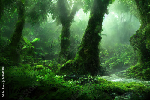 rain forest nature background  © Shades3d