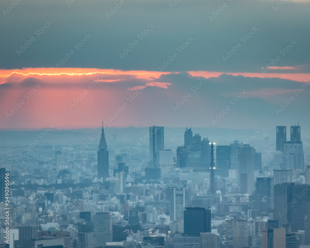 Fototapeta premium city skyline at sunset