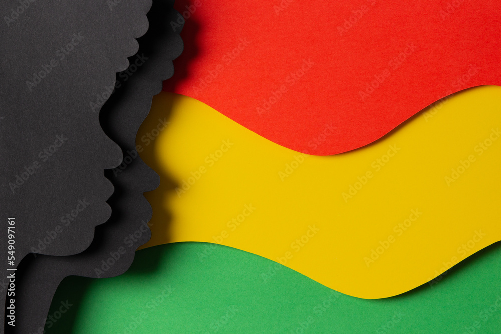 Black History Month color background. African Americans history