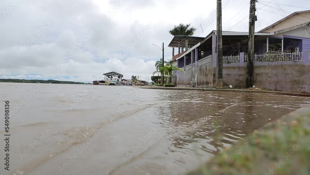 Front of the city of Careiro da Várzea in the Amazon at the time of flooding of the rivers Front of the city of Careiro da Várzea in the Amazon at the time of flooding of the rivers