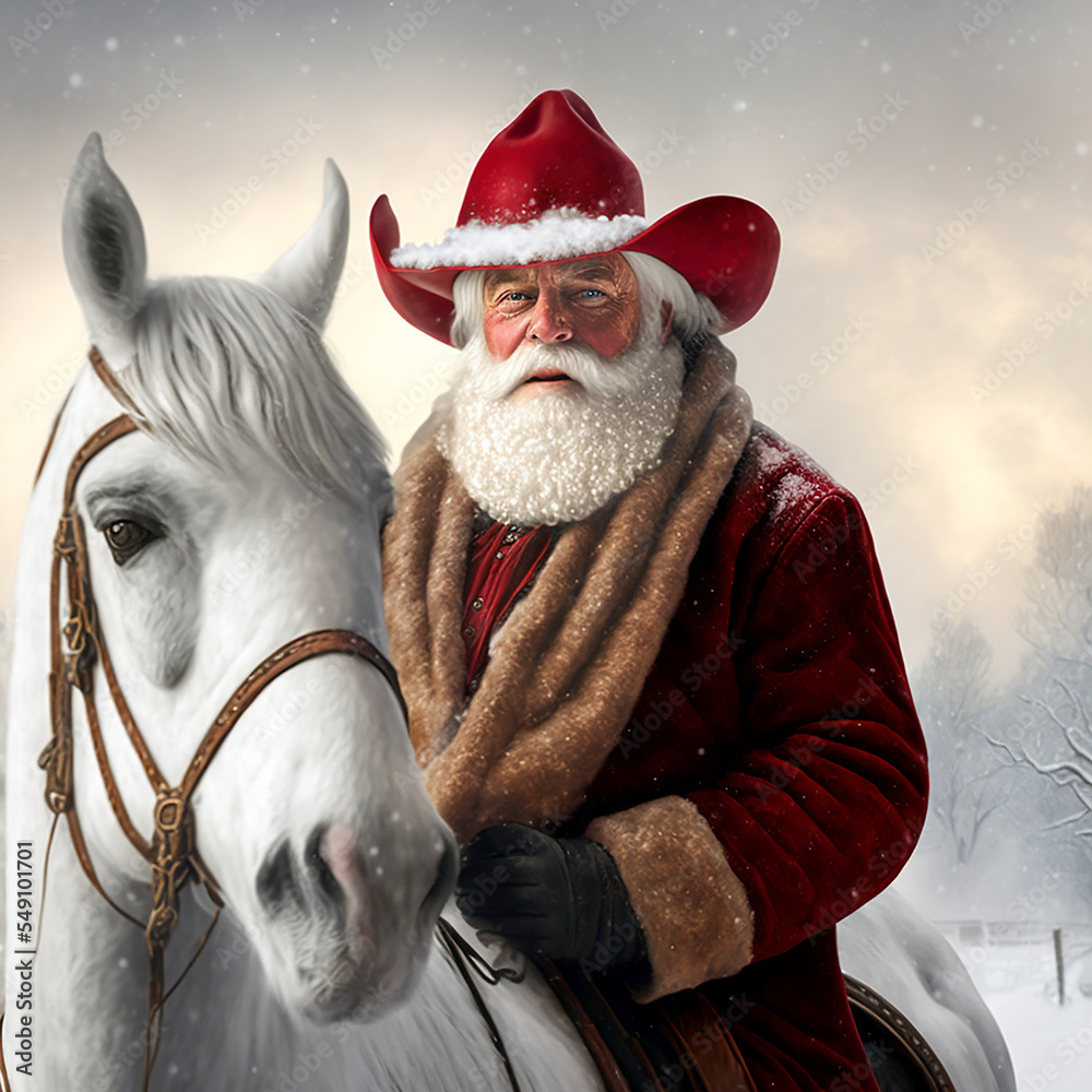 Ai generated western Santa Claus ilustração do Stock | Adobe Stock