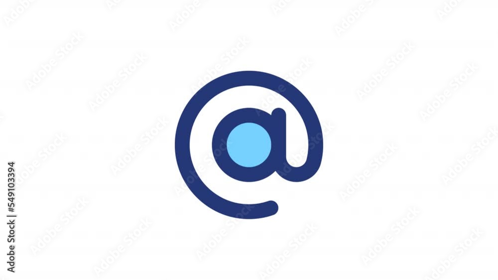 Animated at sign color ui icon. Personal email address. Digital communication. Seamless loop HD video with alpha channel on transparent background. Simple filled line RGB pictogram animation Animated at sign color ui icon. Personal email address. Digital communication. Seamless loop HD video with alpha channel on transparent background. Simple filled line RGB pictogram animation