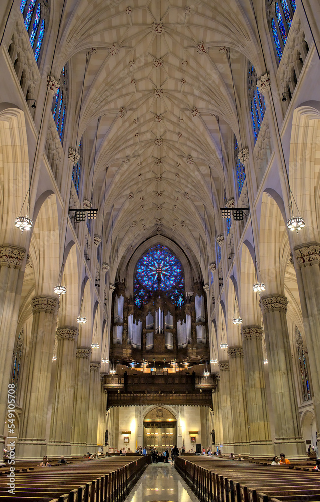 inside the St Patrick's cathedral, New York, USA