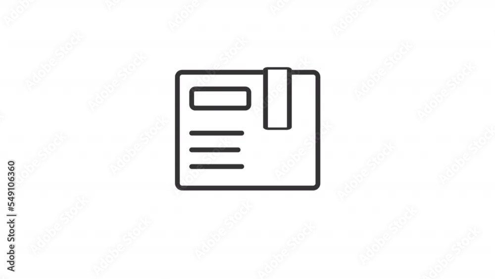 Animated certificate line ui icon. Bonus and benefit. Seamless loop HD