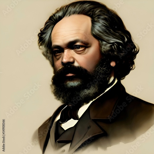 Illustrated Portrait of Karl Marx