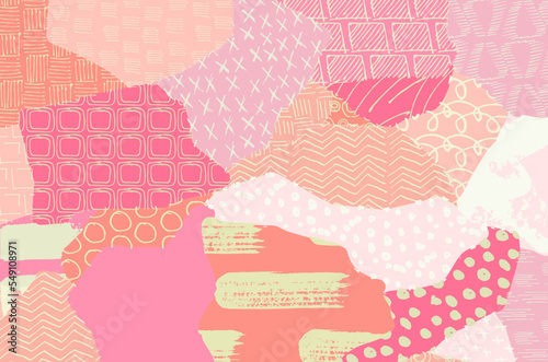 Abstract black strokes, Hand sketched Vector Pattern. Retro abstract pattern in geometric style. Abstract multicolored geometric pattern.	
