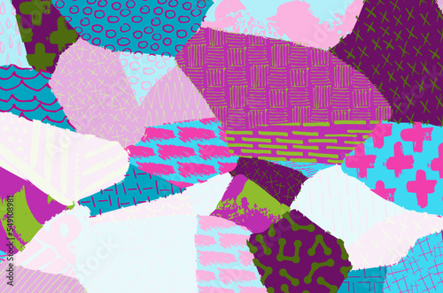 Abstract black strokes, Hand sketched Vector Pattern. Retro abstract pattern in geometric style. Abstract multicolored geometric pattern.	
