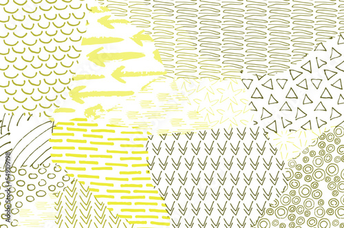 Abstract black strokes, Hand sketched Vector Pattern. Retro abstract pattern in geometric style. Abstract multicolored geometric pattern.	
