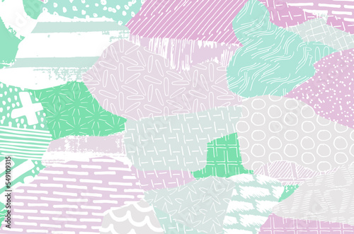 Abstract black strokes, Hand sketched Vector Pattern. Retro abstract pattern in geometric style. Abstract multicolored geometric pattern.	
