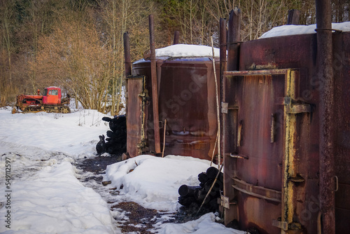 Fototapeta Naklejka Na Ścianę i Meble -  charcoal production in bieszczady - poland