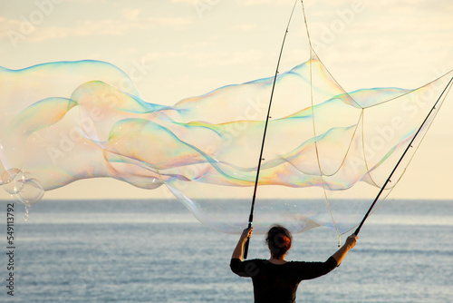 Giant bubble on the beach