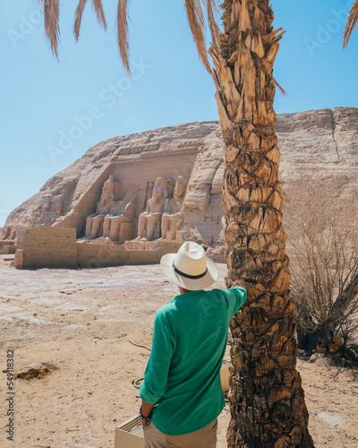 explorer in the ancient city of abu simbel photo