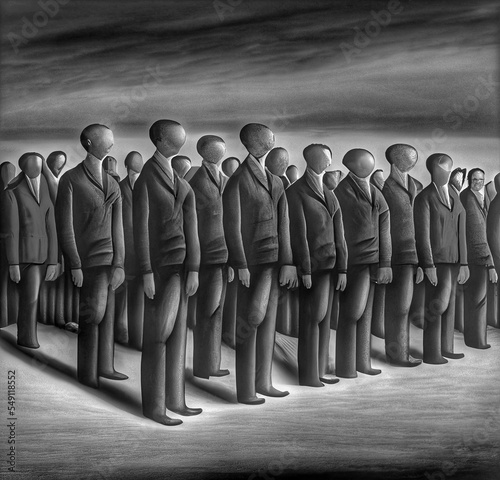 Midjourney abstract render of a group of mockup people